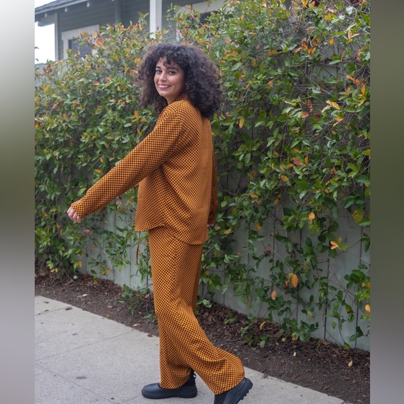 Lisa Says Gah checkered matching set cold Bailey top Medium - Picture 6 of 14